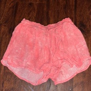 Bright Pink Tie-Front Shorts